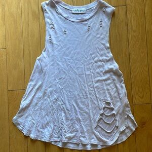 Molly Green light pale pink tank Xsmall distressed